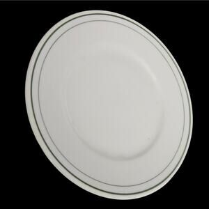 Fraunfelter China Bread Plate Green Rim Vintage Restaurant Ware